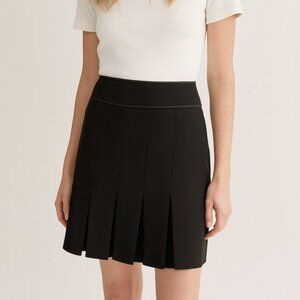 Vintage Carlisle Black Pleated Flounce Wool Skirt Office Workwear, Women's 0